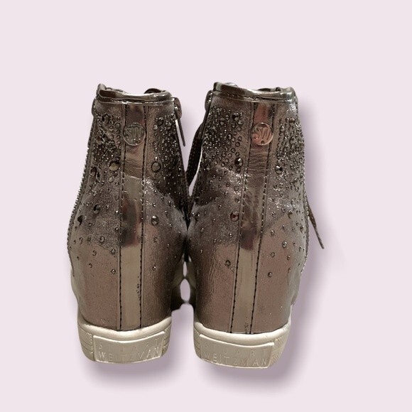 Stuart Weitzman Little Girls Embellished Hidden Wedge Sneakers SZ 12 EUC - Picture 4 of 5